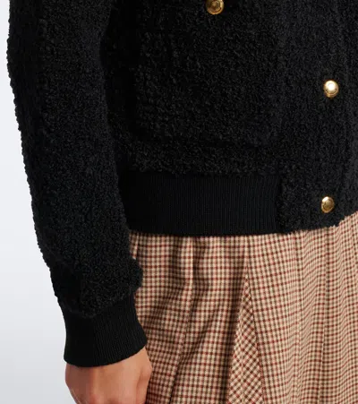 Moncler Teddy Bomber Jacket In Black