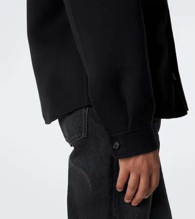 Fendi Wool Overshirt In Black