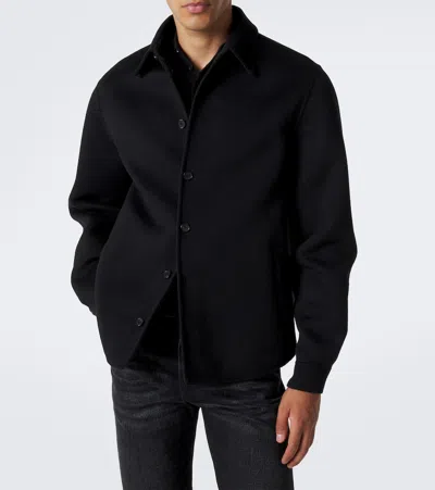 Fendi Wool Overshirt In Black