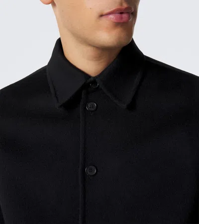 Fendi Wool Overshirt In Black