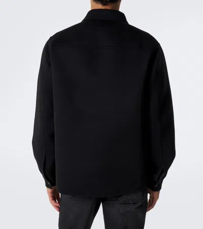 Fendi Wool Overshirt In Black
