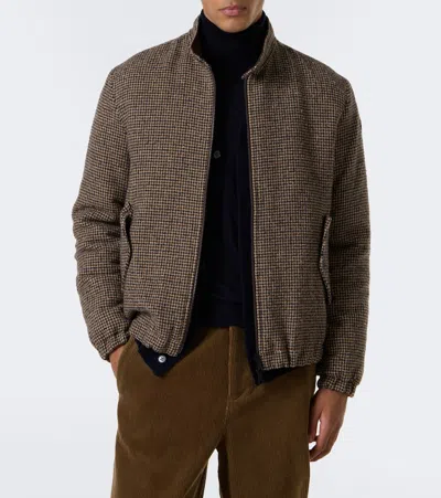 Moncler Ebrodel Reversible Wool-blend Down Jacket In Multi