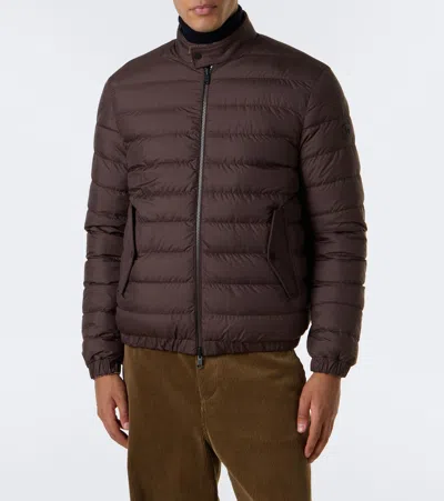 Moncler Ebrodel Reversible Wool-blend Down Jacket In Multi