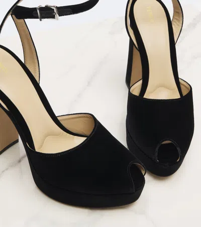 Fendi Platform Peep-toe Sandals In Black