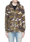 PALM ANGELS Camouflage print maxi puller zip hoodie