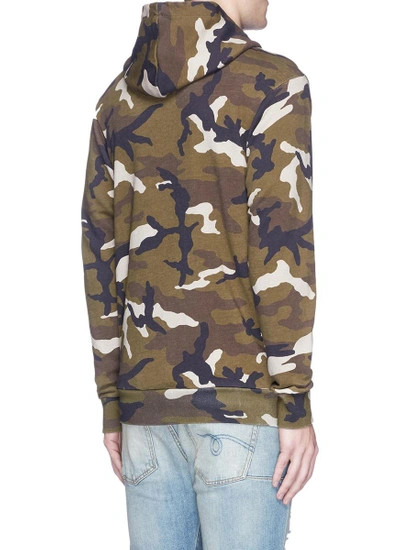 Shop Palm Angels Camouflage Print Maxi Puller Zip Hoodie