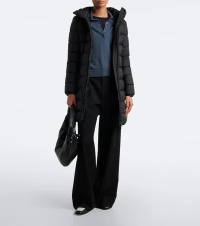 Moncler Technical Down Coat In Black
