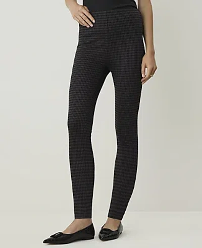 Ann Taylor Houndstooth Side Zip Legging In Multi