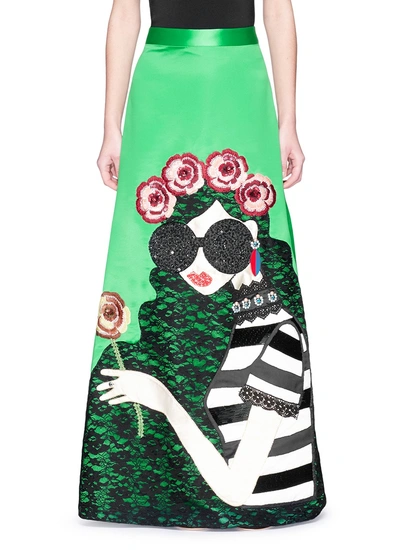 Alice And Olivia 'ursula' Embellished Stace Face Satin Ball Gown Skirt