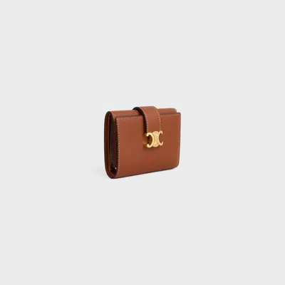 Celine Fine Strap Wallet In Brown