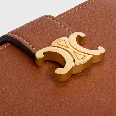 Celine Fine Strap Wallet In Brown