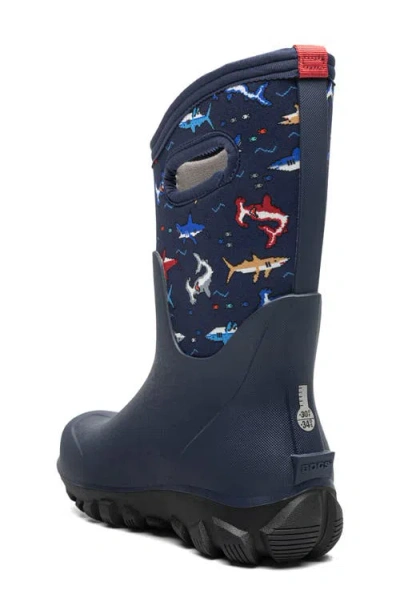Bogs Kids' Classics Shark Waterproof Boot In Blue