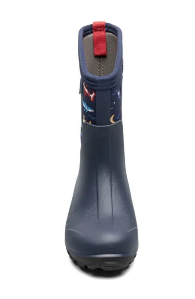 Bogs Kids' Classics Shark Waterproof Boot In Blue