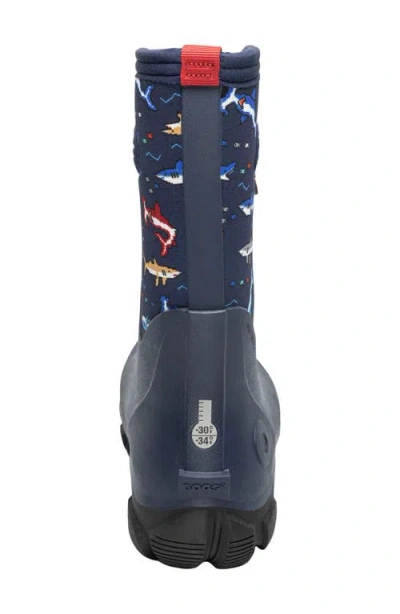 Bogs Kids' Classics Shark Waterproof Boot In Blue