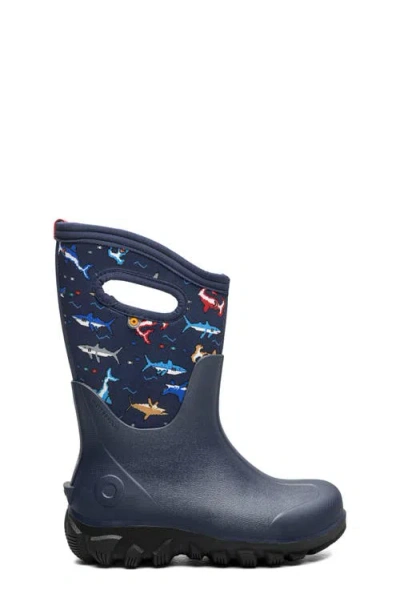 Bogs Kids' Classics Shark Waterproof Boot In Blue