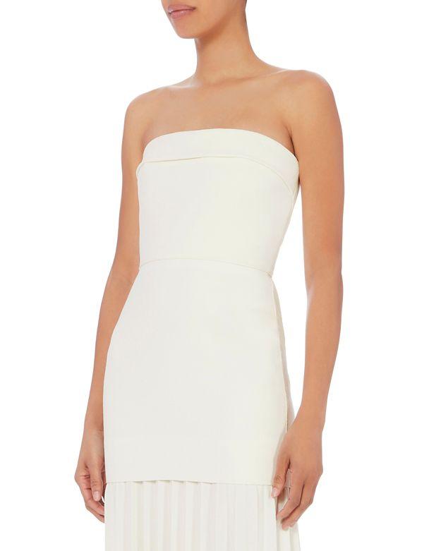 Dion Lee Ivory Strapless Linear Pleated Dress In White | ModeSens