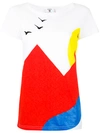 ROSSIGNOL colour block T-shirt,HANDWASH
