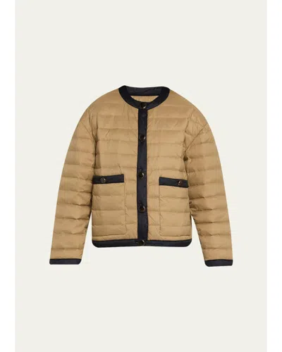 Veronica Beard Pearson Quilted Button-front Jacket In Nude
