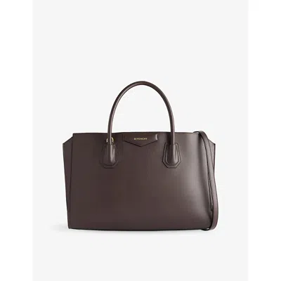 Givenchy Womens Antigona Catchall Medium Leather Shoulder Bag Chocolate In Brown