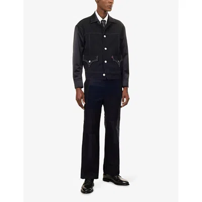 Junya Watanabe Black Drill Jacket With Wool Lining In Black