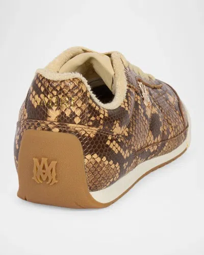 Amiri Python-embossed Leather Low-top Sneakers In Brown
