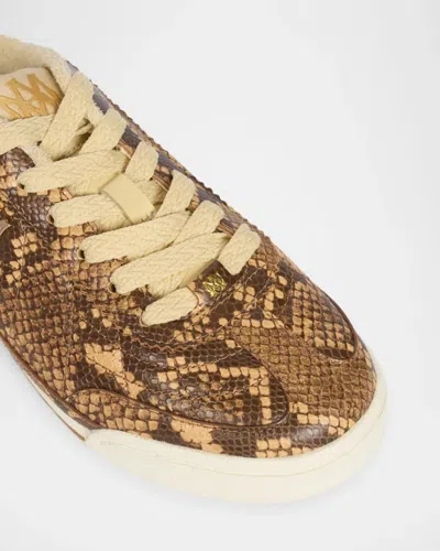 Amiri Python-embossed Leather Low-top Sneakers In Brown