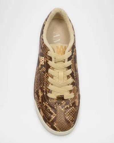 Amiri Python-embossed Leather Low-top Sneakers In Brown