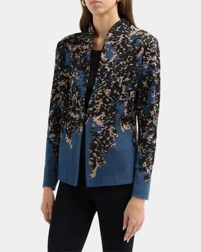 Misook Abstract-knit Open-front Jacket In Stardust/m