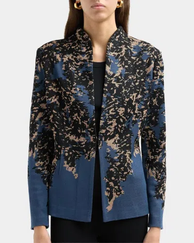 Misook Abstract-knit Open-front Jacket In Stardust/m