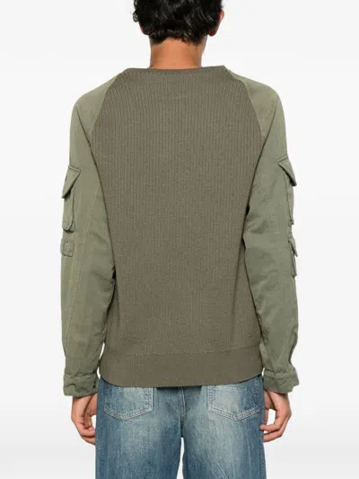 Balmain Cargo-pocket Panelled Sweater In Multi