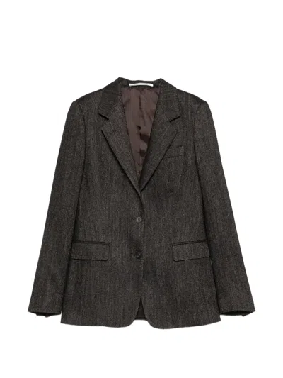 Tagliatore Herringbone-pattern Single-breasted Jacket In Gray