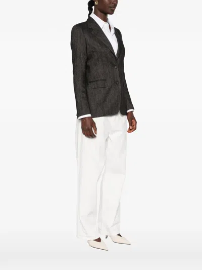 Tagliatore Herringbone-pattern Single-breasted Jacket In Gray