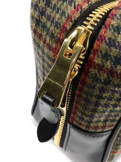 Pre-owned Miu Miu Check-pattern Wool Handbag In Green