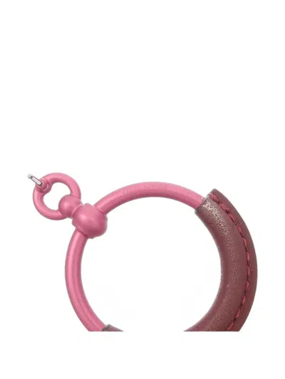 Pre-owned Hermes Loop Earrings In Pink