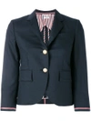 THOM BROWNE SINGLE BREASTED SPORT COAT WITH SELVEDGE STRIPE INSERT IN SUPER 100'S STEP TWILL WOOL,FBC311T0204111999212