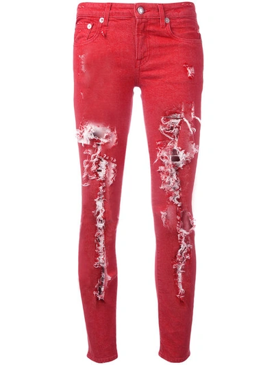 R13 Kate Skinny Jeans In Red
