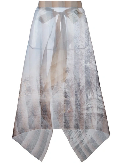 Fendi Sheer Printed Skirt