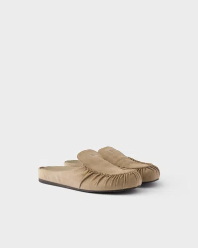 Prada Suede Mules In Multi