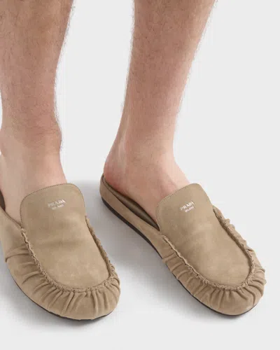 Prada Suede Mules In Multi