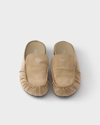 Prada Suede Mules In Multi