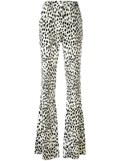 Roberto Cavalli Flared Leopard Print Trousers