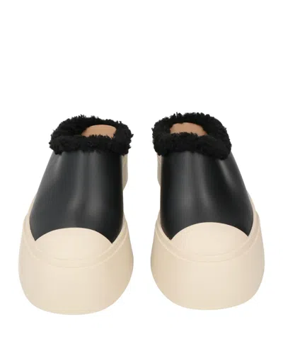 Marni Minimalist Leather Wedge Clogs In Multi