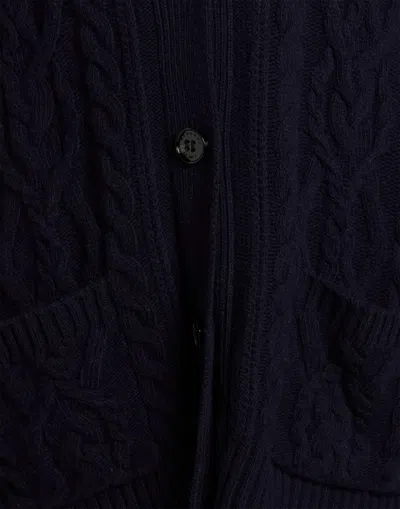 Max Mara Solid-colored Knit Jacket In Blue