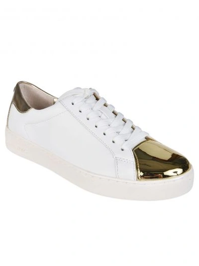 Michael Michael Kors Frankie Sneakers In Bianco/oro