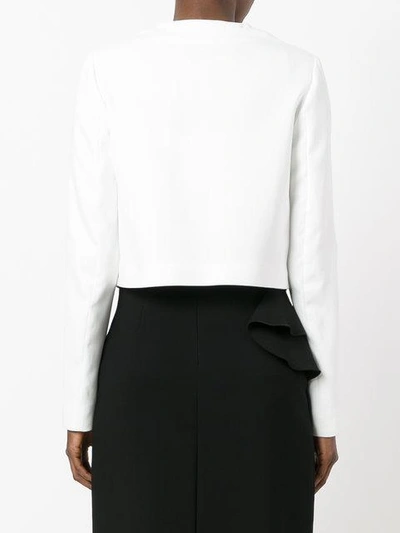 Shop Giambattista Valli Cropped Bow Jacket - White