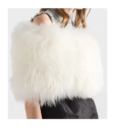 Prada Shearling Collar In White