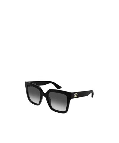 Gucci Interlocking G Squared-frame Sunglasses In Black