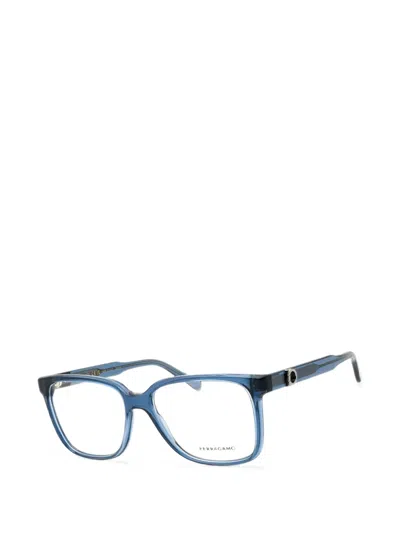 Ferragamo Rectangle-frame Glasses In Blue