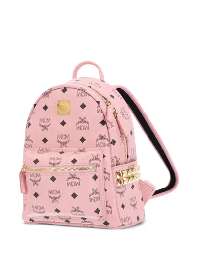 Mcm Backpack Top Handle Gold Tone Hardware In Pink