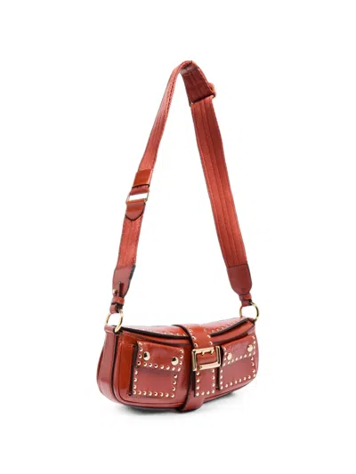 Lancel Multipocket Stud-embellished Shoulder Bag In Orange